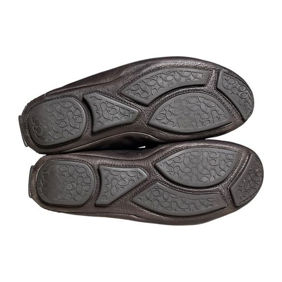 Coach Signature Leather Mens Neal Pebbled Driver Shoes Loafers Brown Size 8 M - Picture 9 of 13